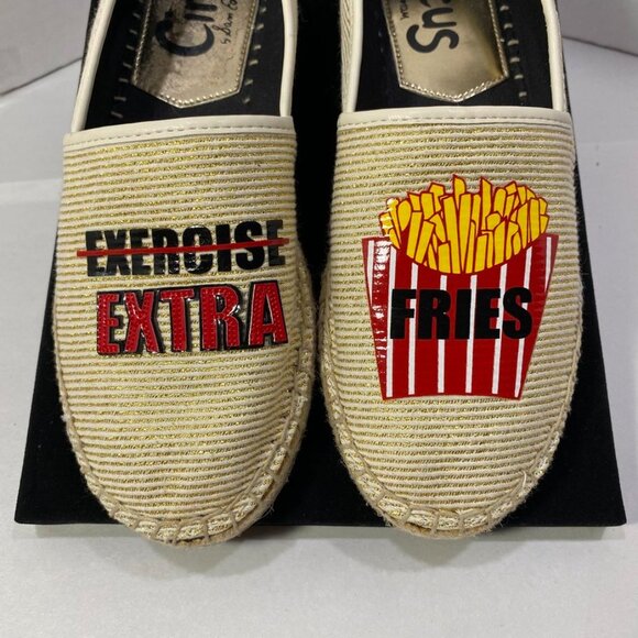 Circus by Sam Edelman “Extra Fries” Espadrille Flats White/Gold 7 - Picture 10 of 11